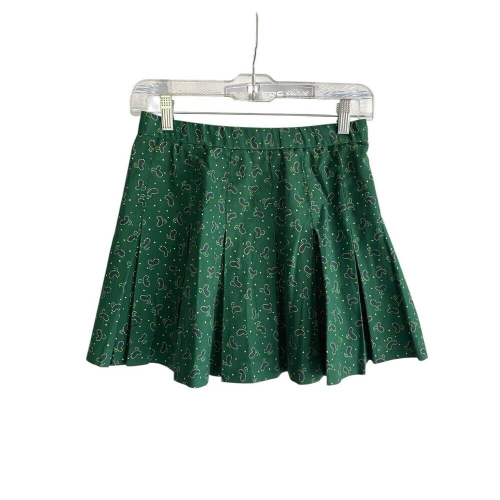 Lilly's of Beverly Hills Skirt Womens 8 Green Paisley Pleated Tennis Golf Mini